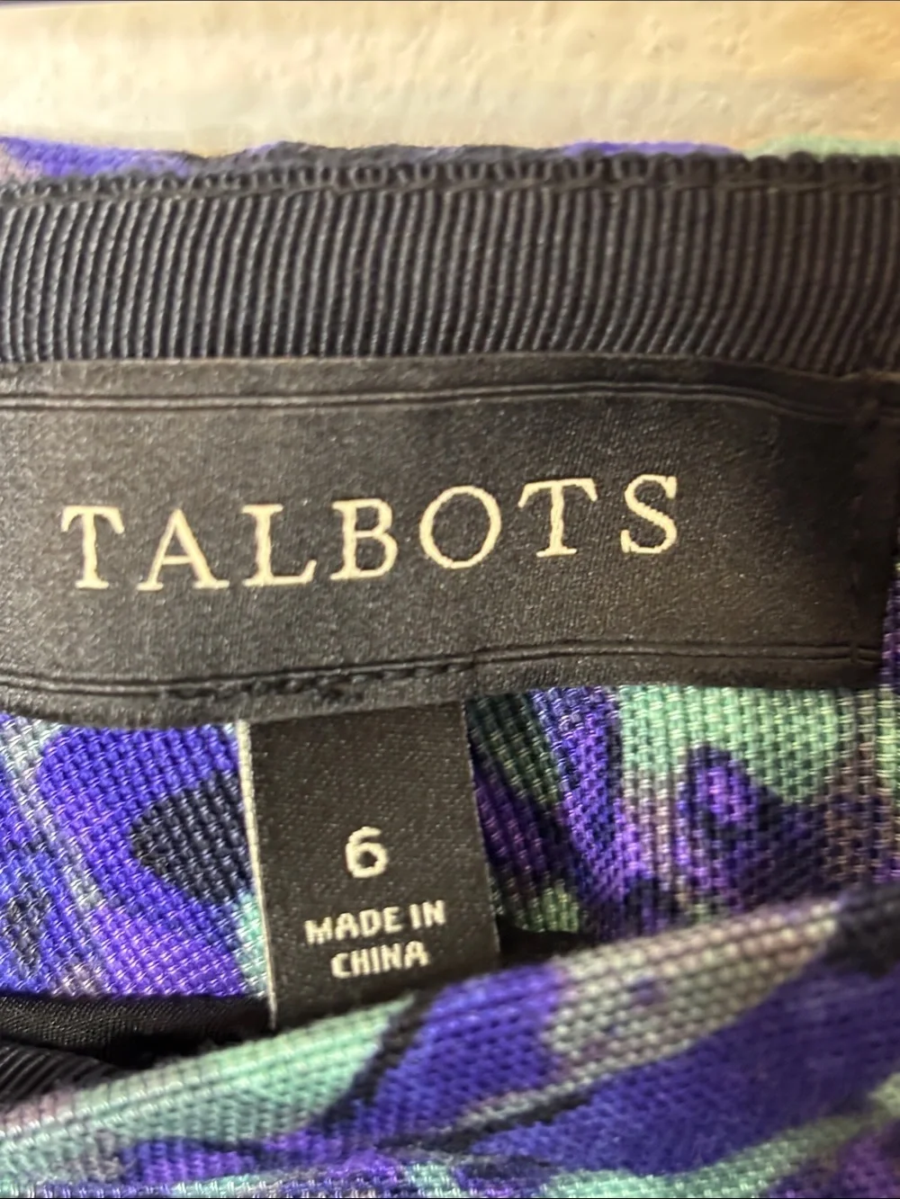 Talbots Purple & Teal Floral Pencil Skirt